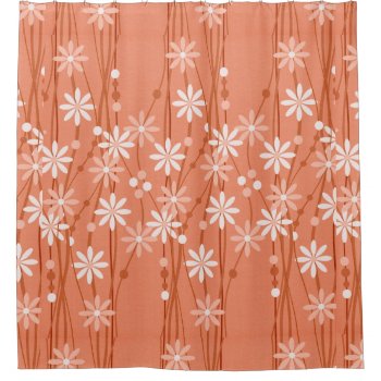 Coral Flowers Shower Curtain by TheHomeStore at Zazzle