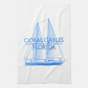 Coral Gables Coastal Nautical Sailing Sailor Kitchen Towel