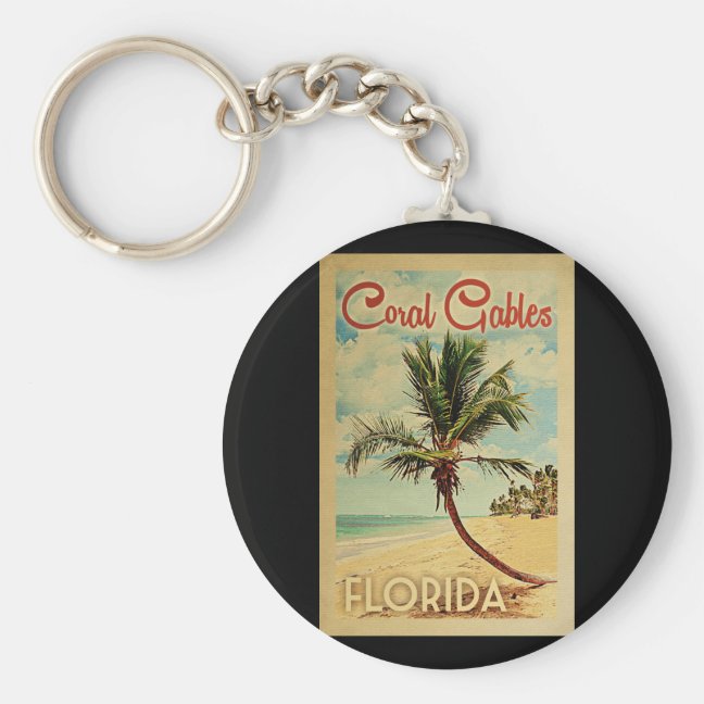 Coral Gables Keychain - Vintage Palm Tree