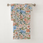 Coral Garden Flower Pattern Bath Towel Set