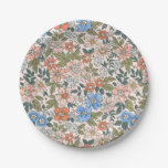 Coral Garden Flower Pattern Paper Plates