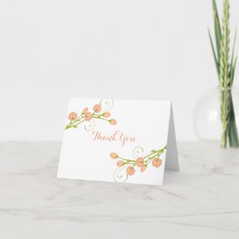 Coral Garden Roses - Thank You Notes by Whimzy_Designs at Zazzle