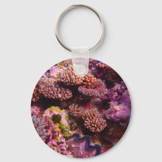 Coral Garden Round Keychain