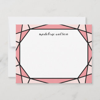 Coral Gem Cut Jewel Note Card