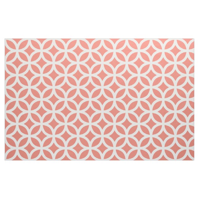 Coral Geometric Pattern Fabric (Yard)