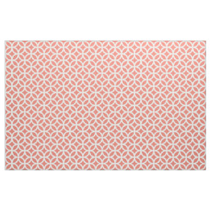 Coral Geometric Pattern Fabric