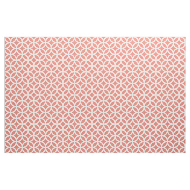 Coral Geometric Pattern Fabric (Yard)