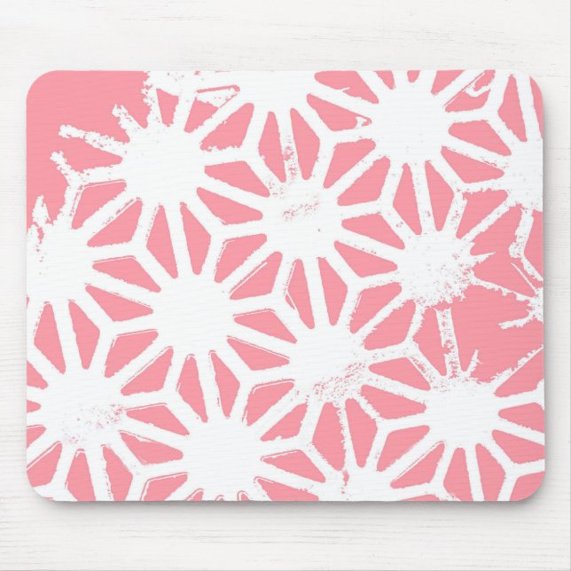 Coral geometric pattern mouse pad (Front)