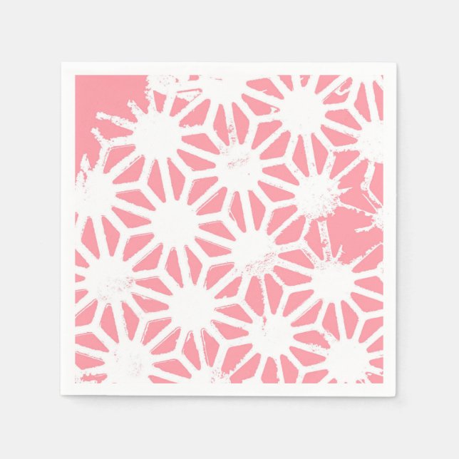 Coral geometric pattern napkins (Front)