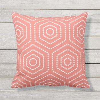 Coral Geometric Pattern Outdoor Pillows by Richard__Stone at Zazzle