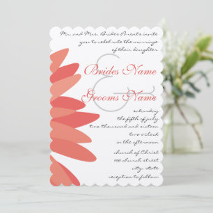 Coral Gerber Daisy Wedding Invitation