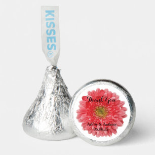 Coral Gerbera Daisy Personalized Wedding Favor