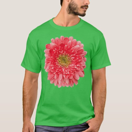Coral Gerbera Gerber Daisy Flower Floral  T_Shirt