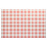 Coral Gingham Pattern Fabric