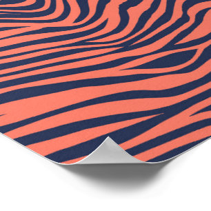 Coral Glamorous Tiger Stripes Animal Print