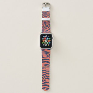 Coral Glamorous Tiger Stripes Animal Print Apple Watch Band