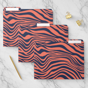 Coral Glamorous Tiger Stripes Animal Print File Folder