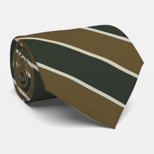 Coral Glow, Dark Chocolate And Pale Yellow Stripes Neck Tie