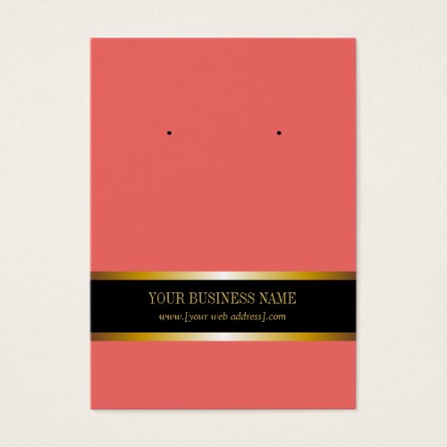 Coral Gold Black Custom Earring Card