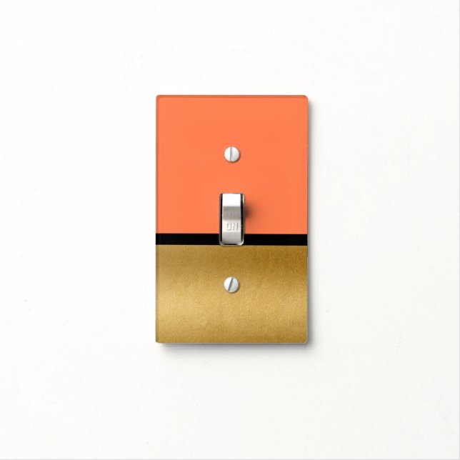 Coral & Gold Glam Decor Light Switch Cover (In Situ)