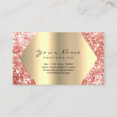 Coral Gold Glitter Makeup Artist Lashes Business Card (Back)