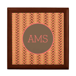 Coral Gold Herringbone Monogram Gift Box