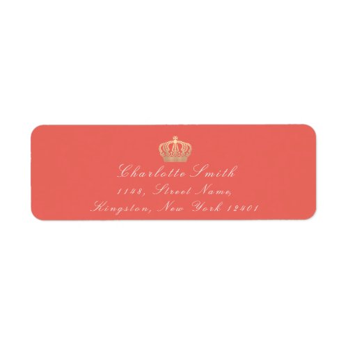 Coral Gold Sepia RSVP Crown Princess Bridal Label