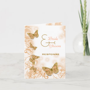 Coral gold wedding engagement anniversary card