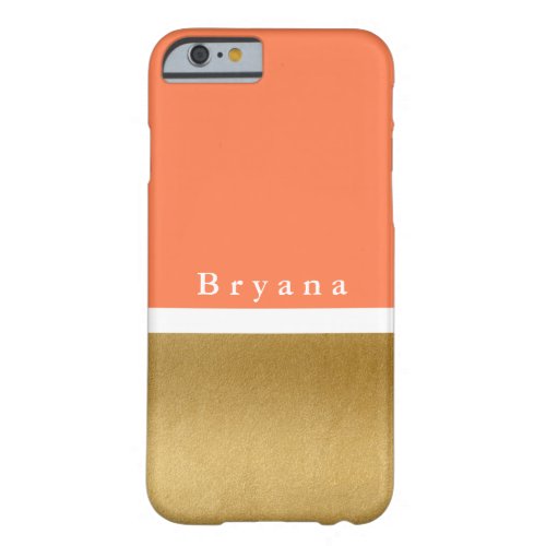 Coral  Gold  White Modern Glam Phone Case Cover