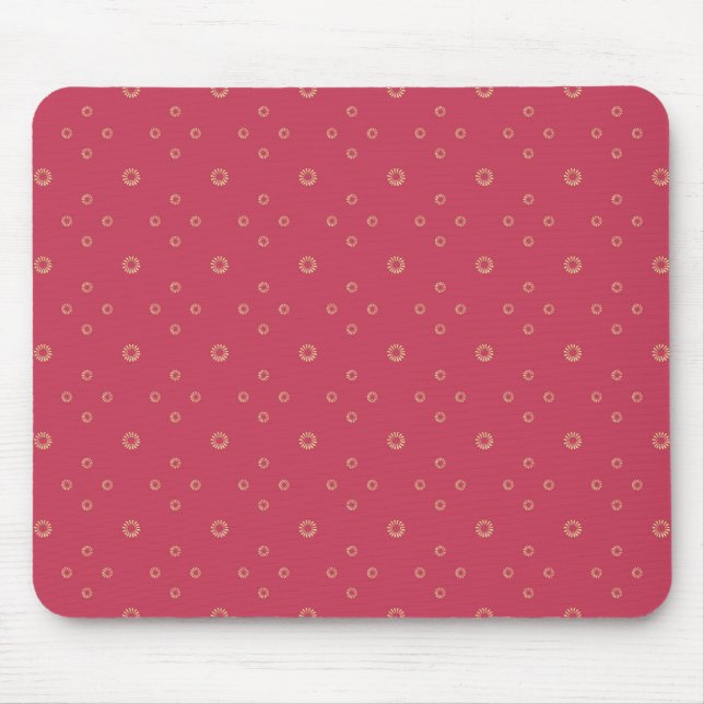 Coral | Golden Zinnia Sun Mouse Pad (Front)