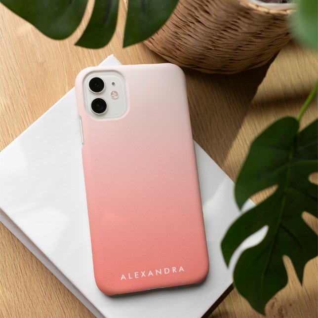 Coral Gradient Ombre Personalized Case-Mate iPhone Case (Creator Uploaded)