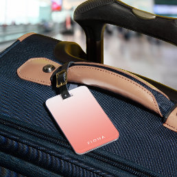 Coral Gradient Ombre Personalized Luggage Tag