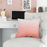 Coral Gradient Ombre Throw Pillow<br><div class="desc">Design features a coral-to-white gradient ombre print. Additional colors available in our shop!</div>
