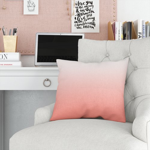 Coral Gradient Ombre Throw Pillow