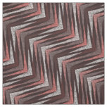 Coral, gray, brown zigzag pattern.  fabric