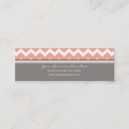Coral Gray Chevron Retro Business Cards