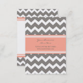 Coral Gray Chevron Retro Business Cards (Front/Back)