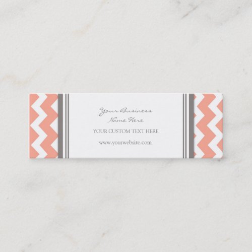 Coral Gray Chevron Retro Business Cards