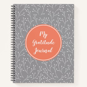 Coral & Gray Custom Gratitude Journal