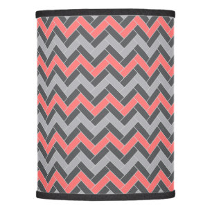 Coral Gray Herringbone Lamp Shade