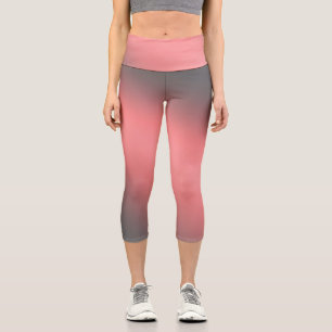 Coral Gray moonlight ombre effect  Capri Leggings