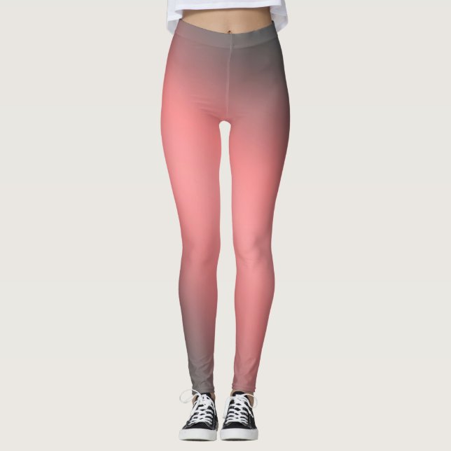 Coral gray moonlight ombre effect  leggings (Front)
