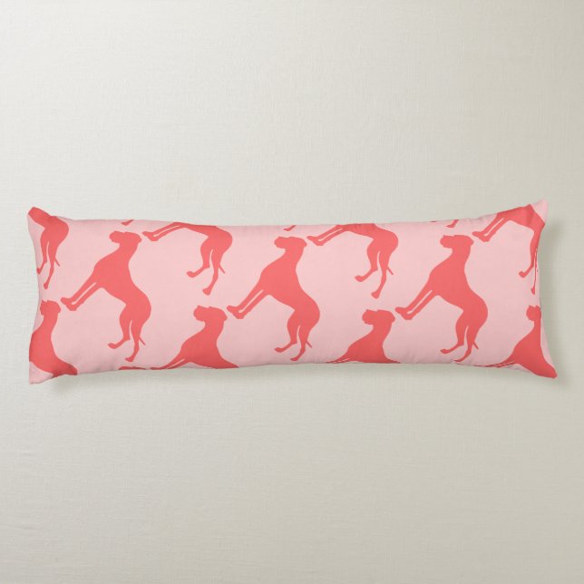 Coral Great Dane Body Pillow (Back)