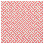 Coral Greek Key Pattern Fabric