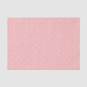 Coral Greek Key Pattern Tissue Paper