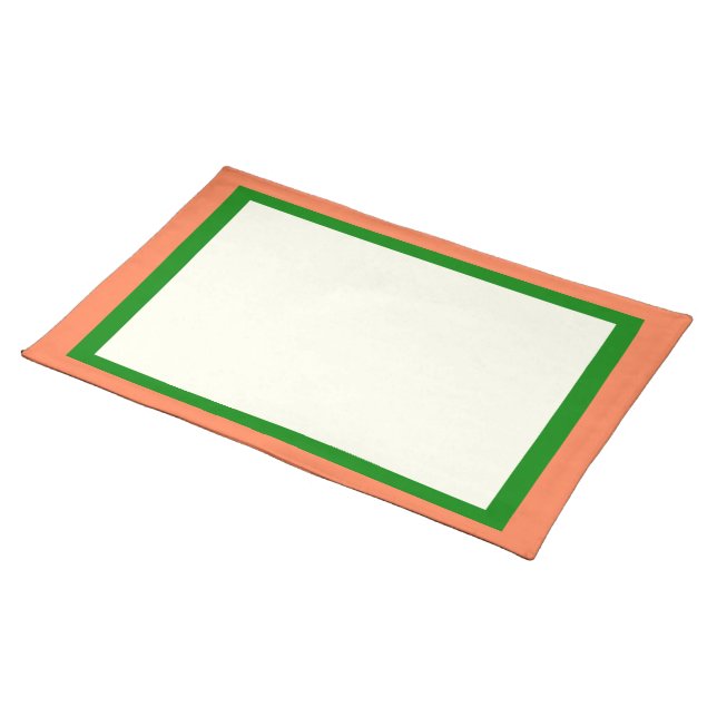 Coral Green and Ivory Placemat (On Table)