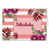 Coral greeting card and greetings flowers (Front Horizontal)