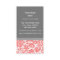 Coral Grey Damask Floral Business Cards