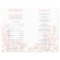 Coral grey white abstract floral wedding program