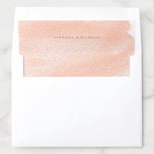 Coral hand-painted Watercolor Wash Envelope Liner